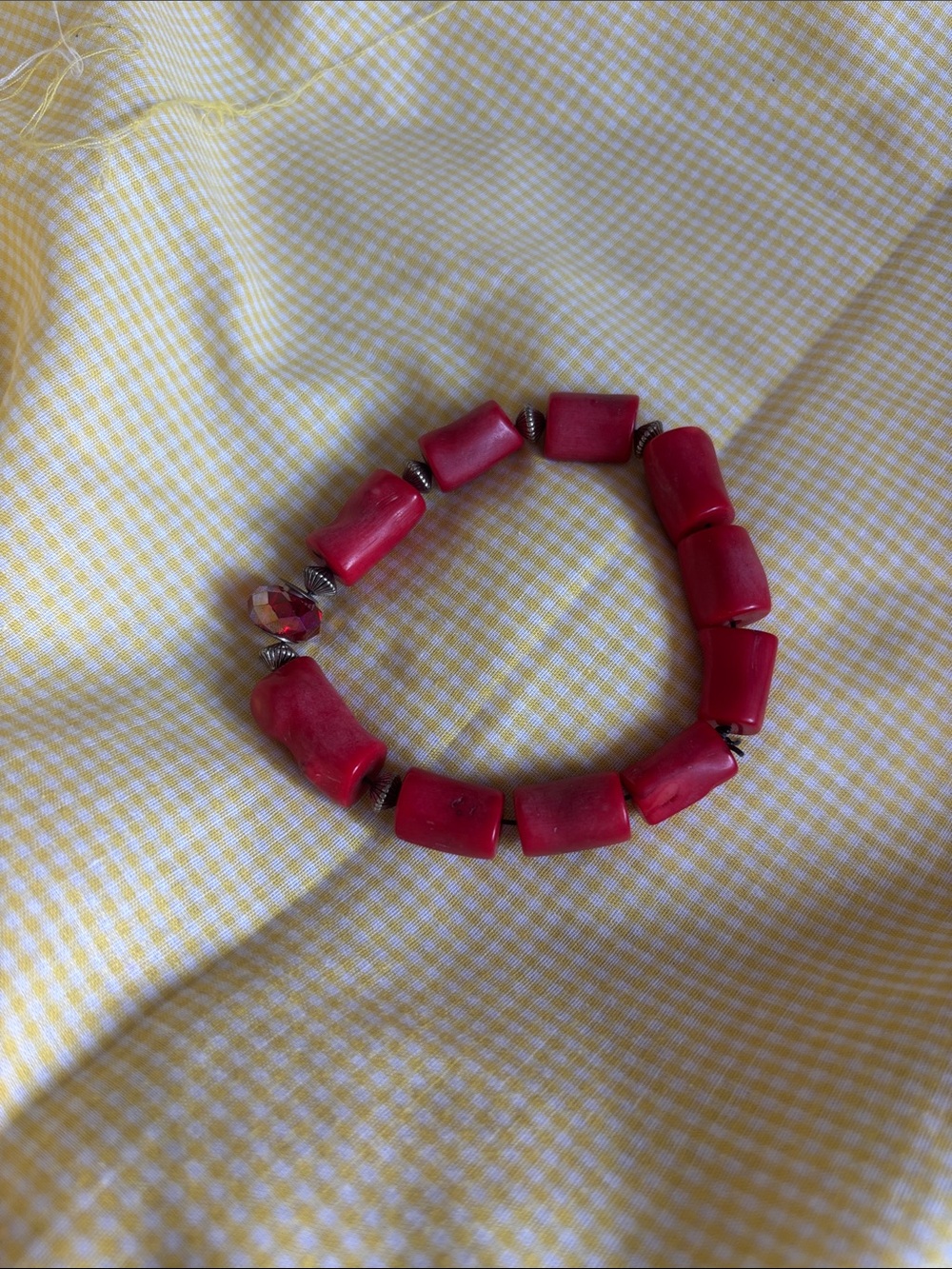 Deep Coral Beaded Bracelet - Women’s Jewelry